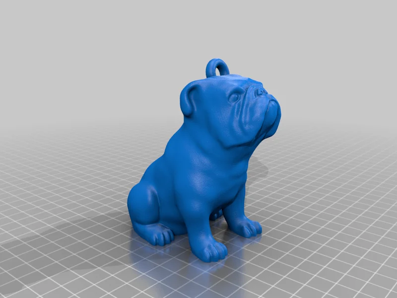 Sitting English Bulldog Keychain