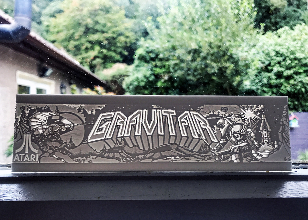 Gravitar - Arcade Marquee - High Resolution Lithophane