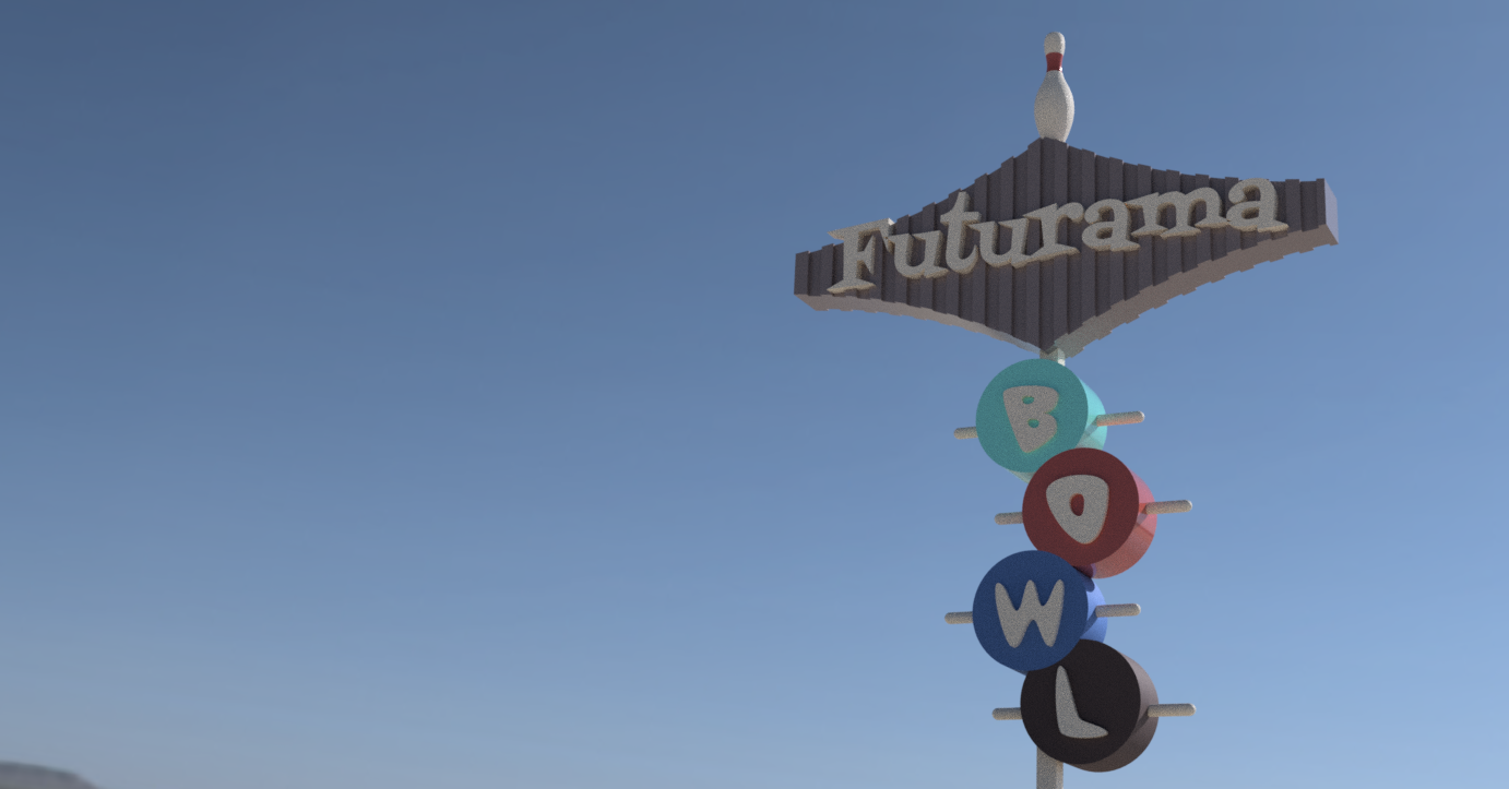 Futurama Bowling Sign 1950s