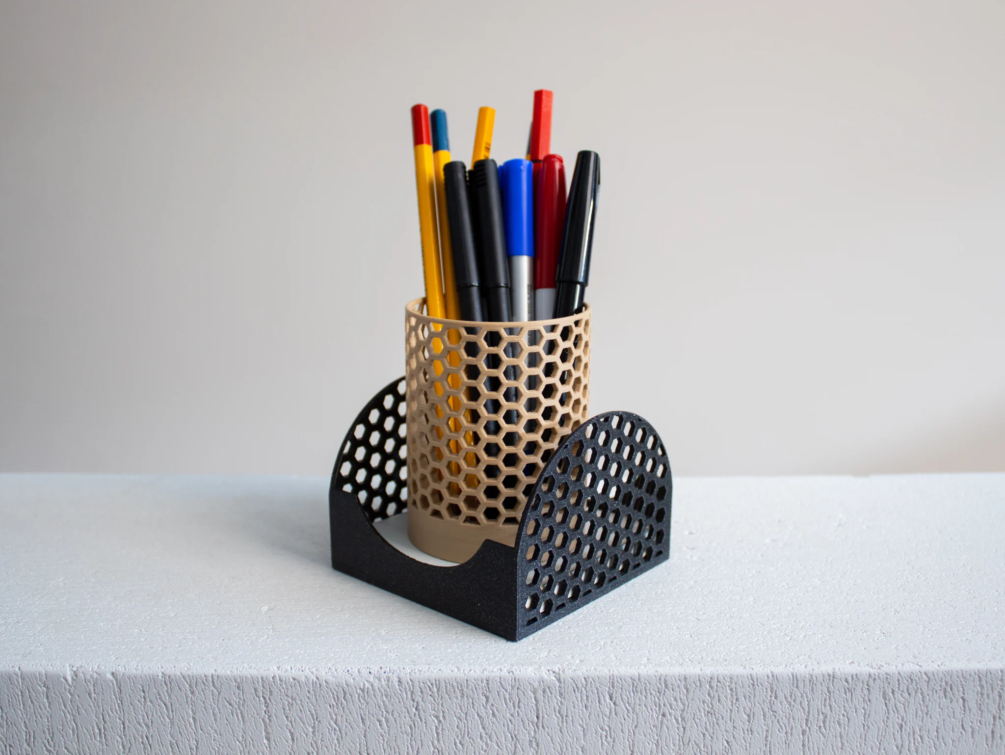 Honeycomb Pencil Holder + Memo Storage Box - set, Slimprint