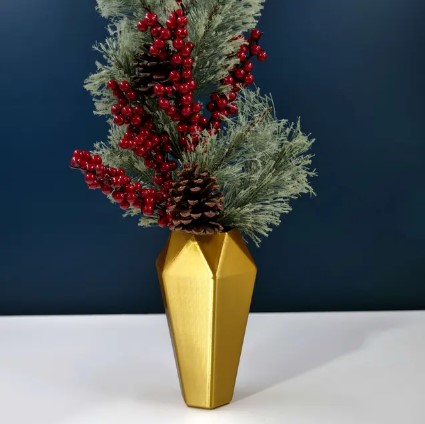 Tall Faceted Vase