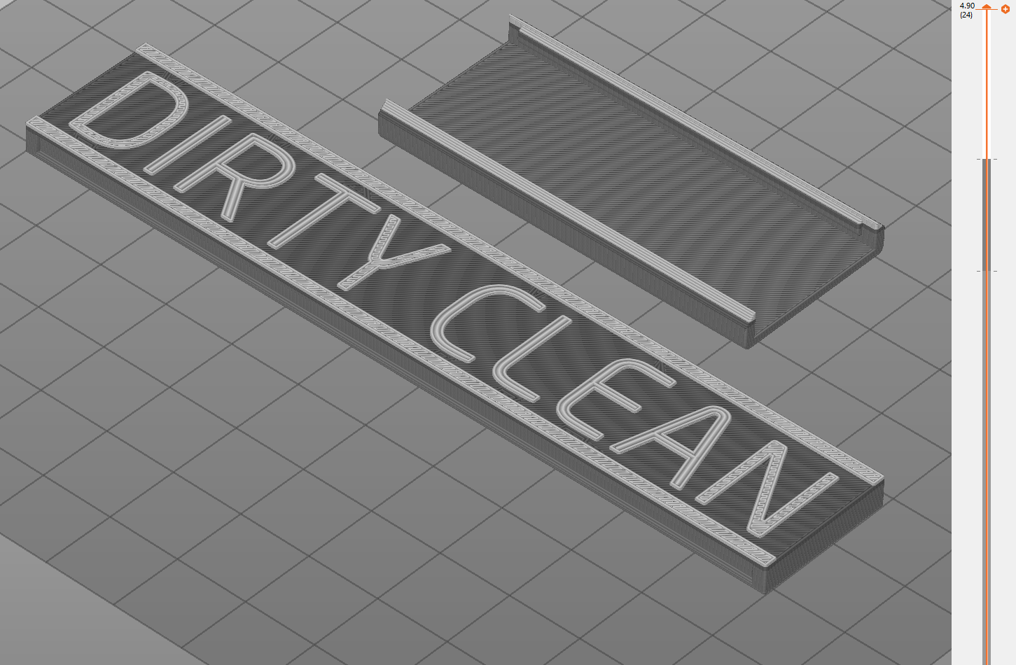 Dishwasher Dirty/Clean sign with embedded magnets