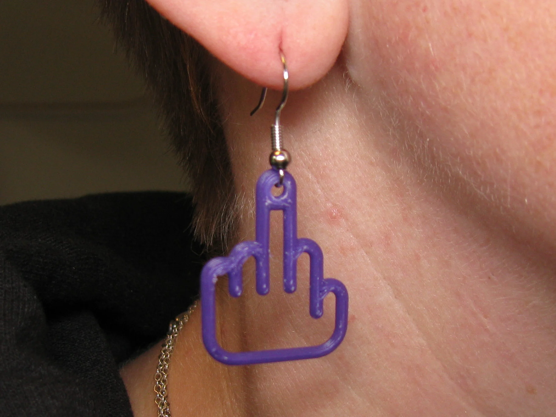 Middle Finger Earring