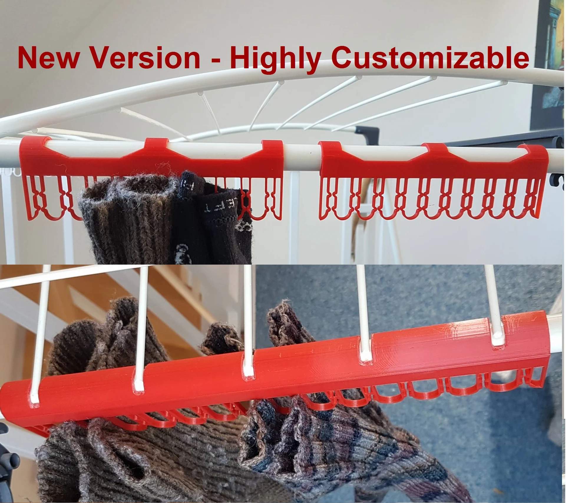 Sock Clips for Laundry Rack - improved (V4)