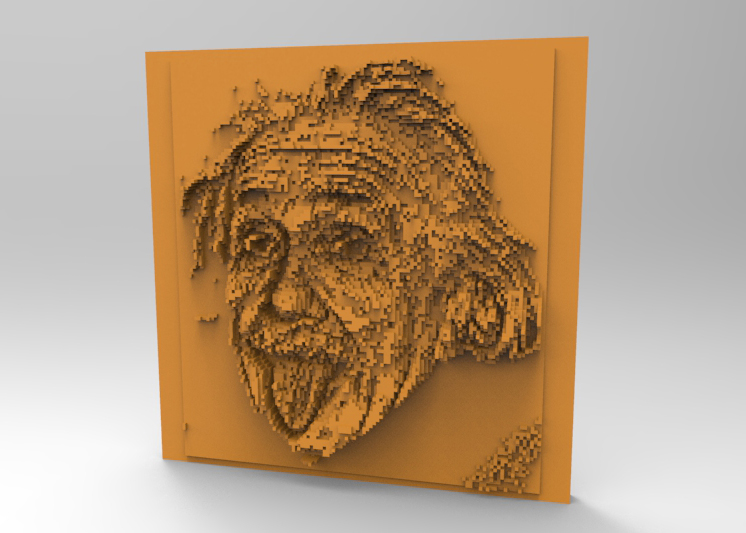 Minecraft 3DPrinting Art Tile - Albert Einstein's Face -