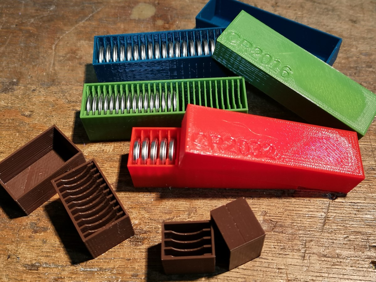 Parametric button cell storage box