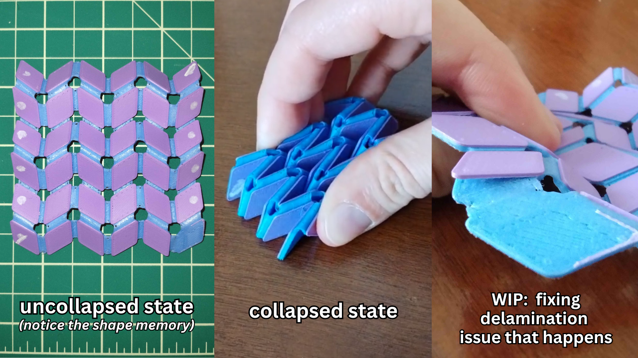 Miura-Ori (Map Fold) Origami (Multi-material print)