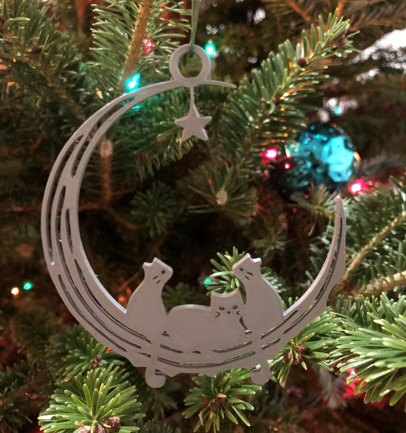 Moon and cats ornament