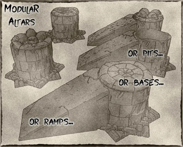 Modular Altars For Dungeons & Dragons, Warhammer Fantasy or tabletop games.