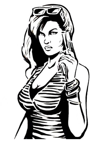 GTA chick stencil