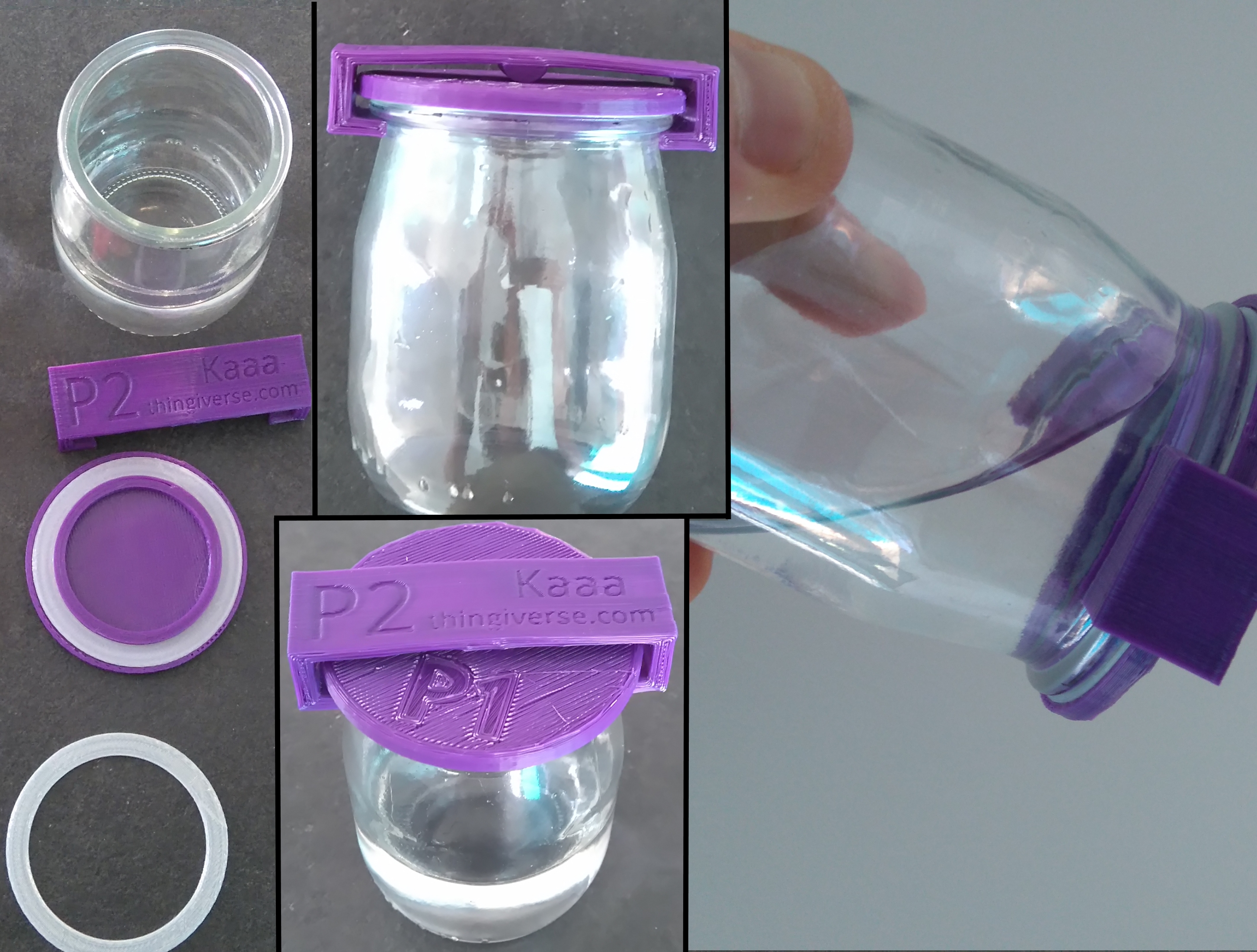 cover airtight / watertight glass yoghurt cup . lid . jar . sealing . seal