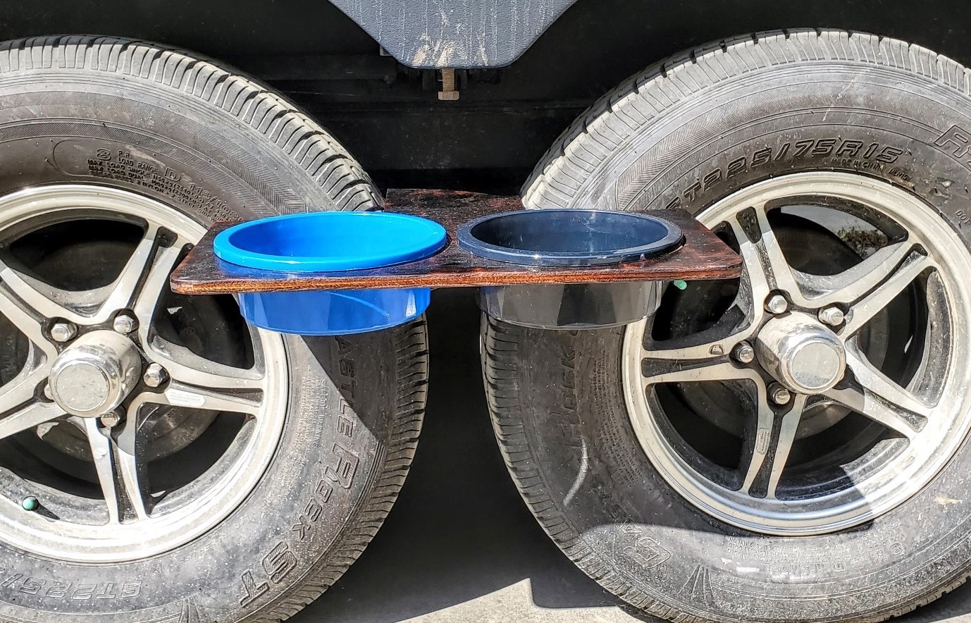 Customizable Water Dish Holder - Travel Trailers/RVs - Single or Dual Dish