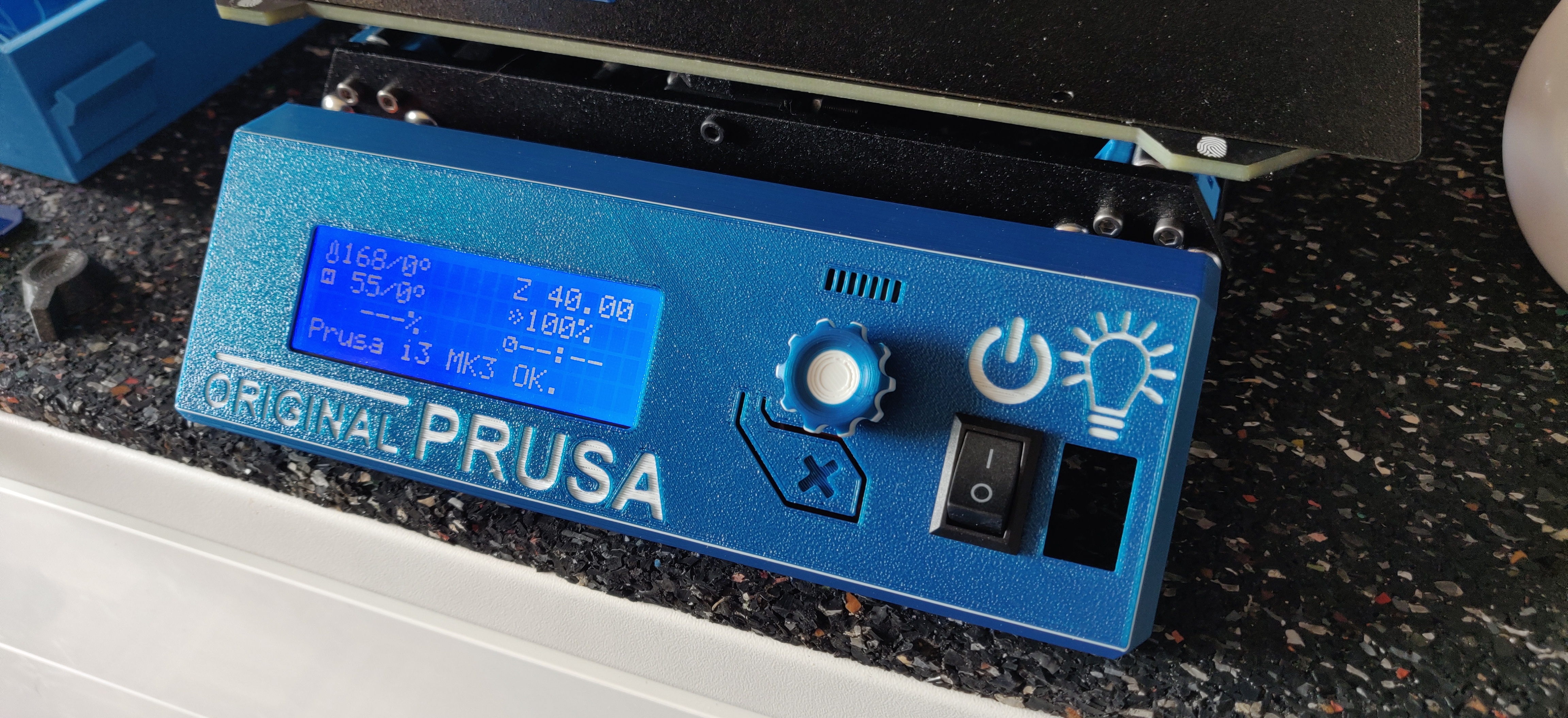 PRUSA MK3 LCD cover with power switches