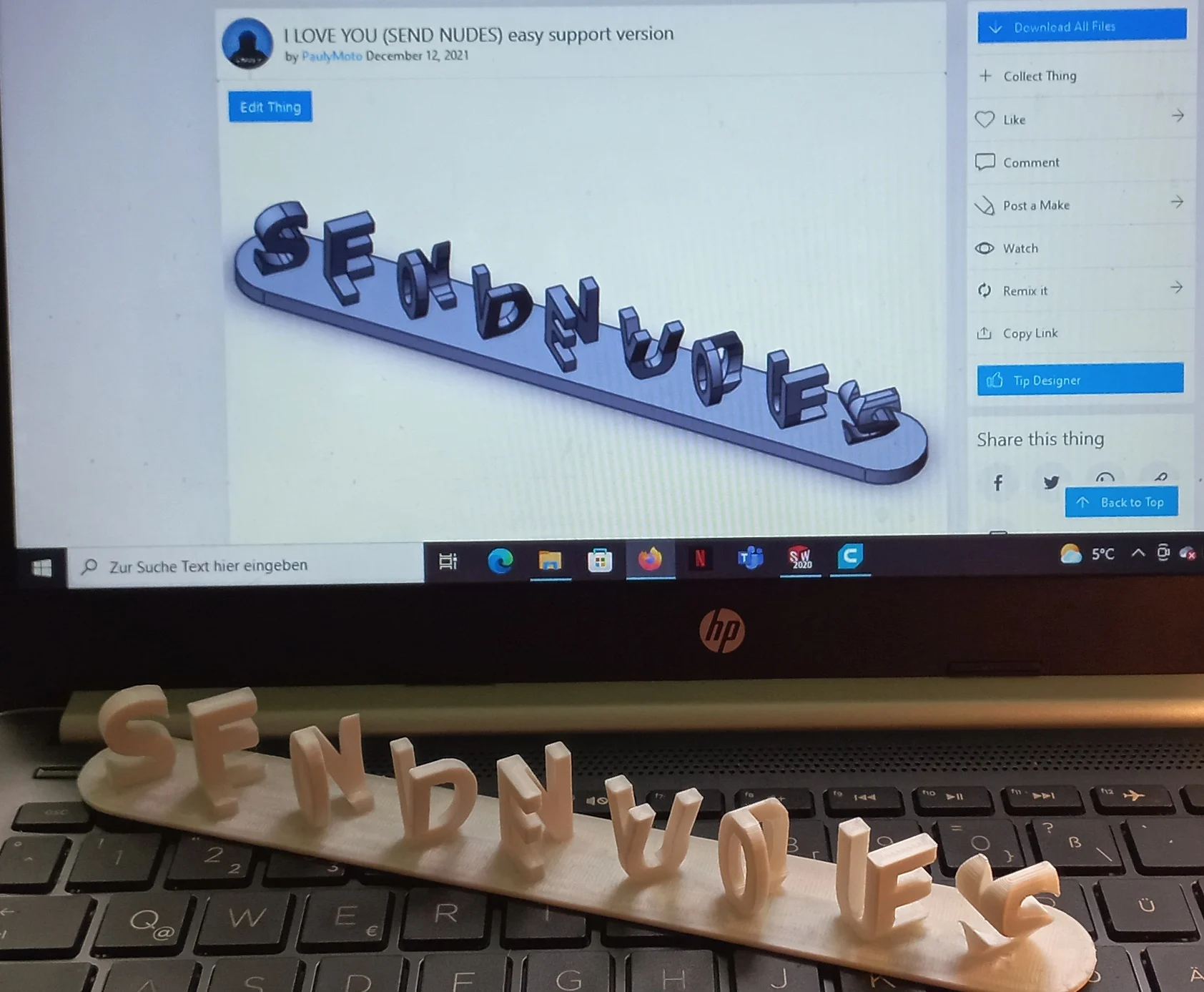 I LOVE YOU (SEND NUDES) easy support version