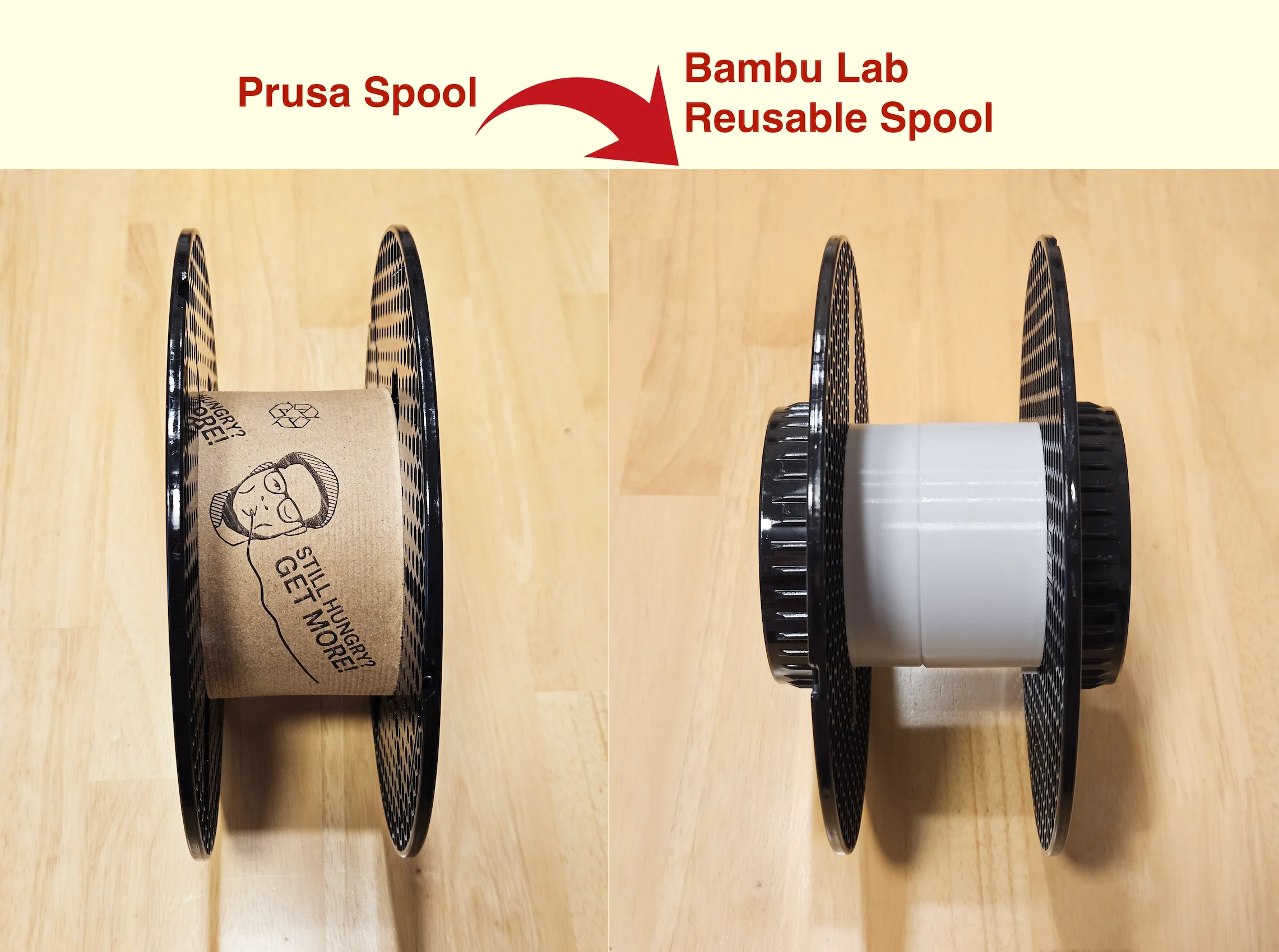Prusa to Bambu Lab Reusable Spool Adapter