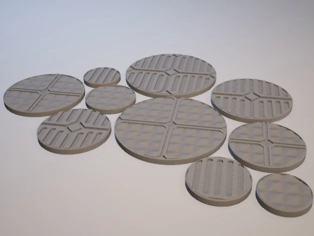 Z.O.D. Techno-Hell Theme Bases (28mm/Heroic scale)