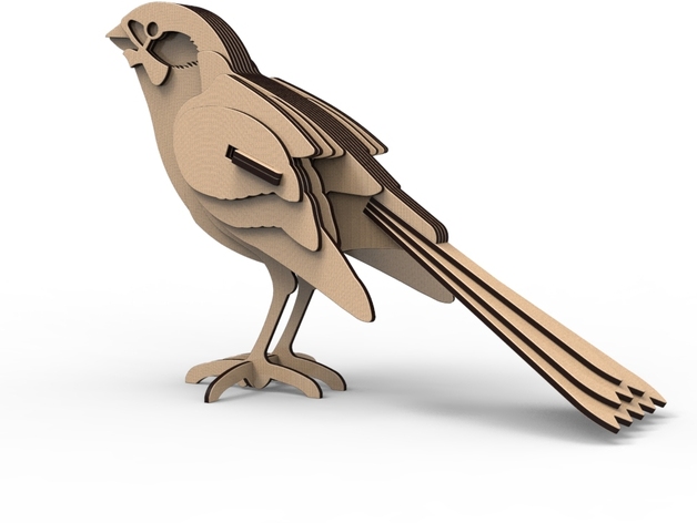 Bird ready for lasercut (DXF files)
