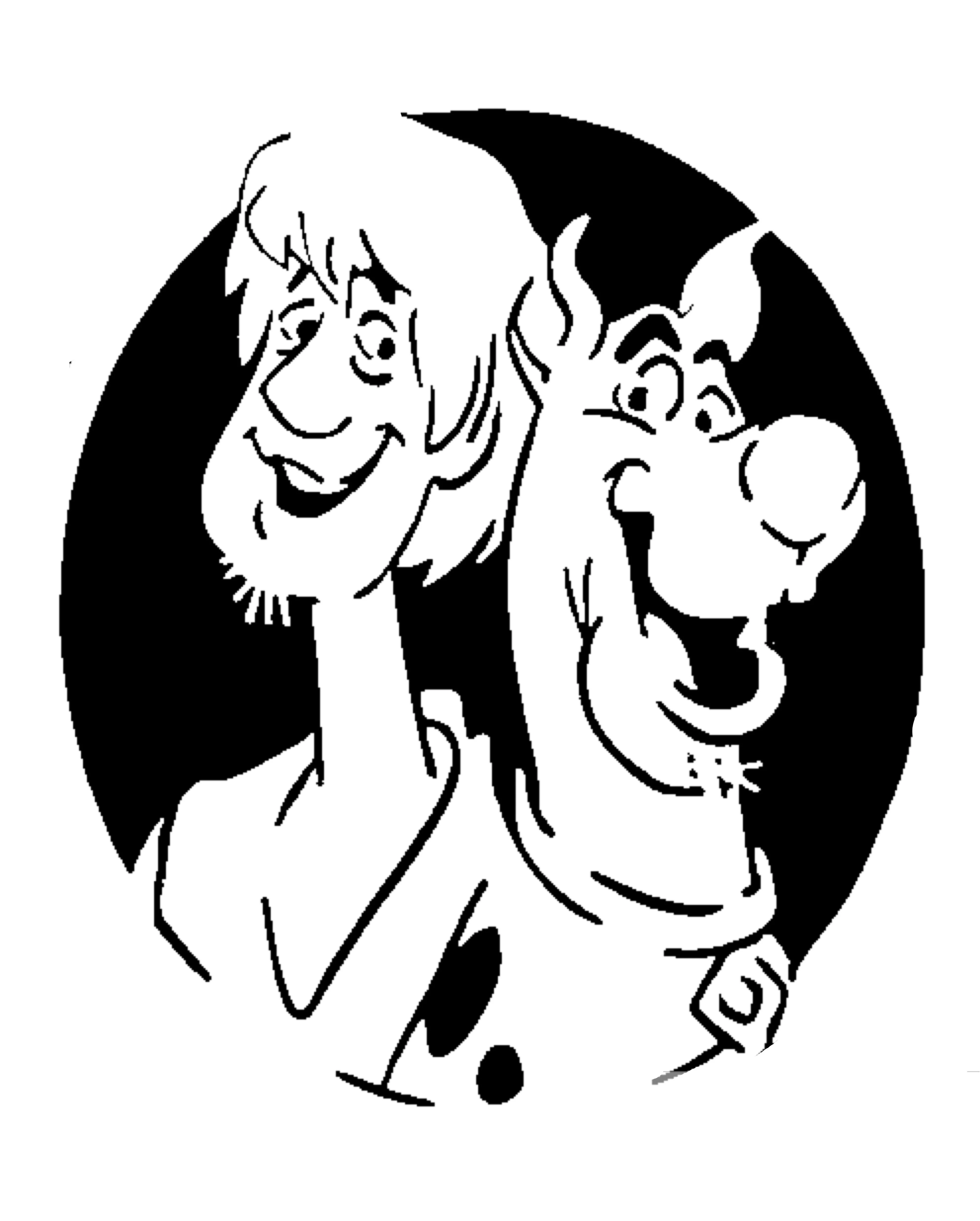 Scooby Doo and Shaggy stencil