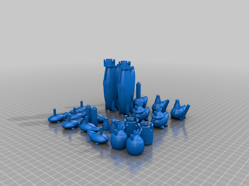 Casper The axolotl Chess Pieces