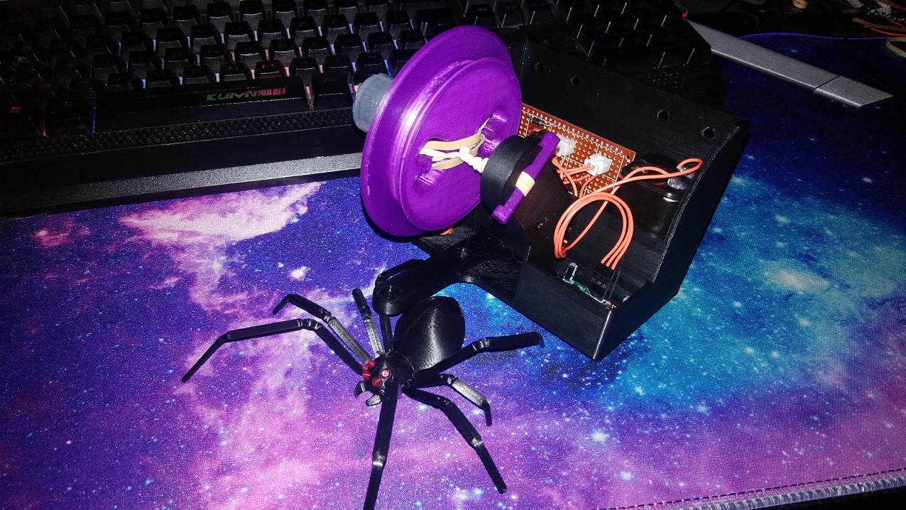 Motion activated spider drop prank