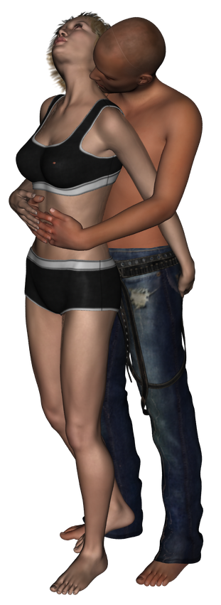 Couple kissing Version 2 dressed