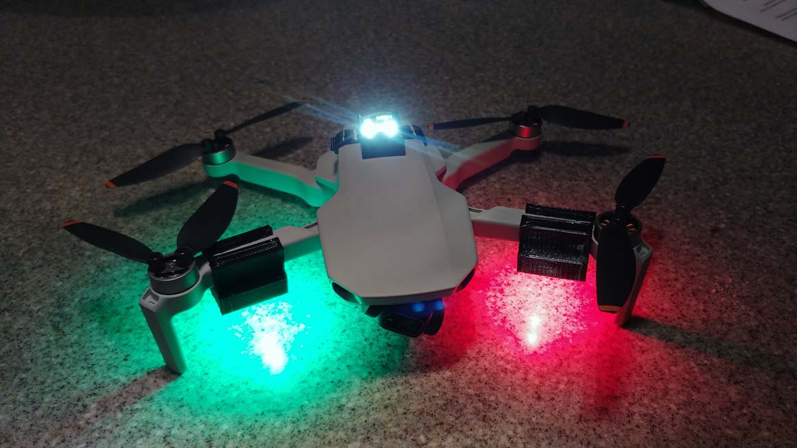 DJI Mini / Mini2 Firehouse Dual Cree strobe mounts