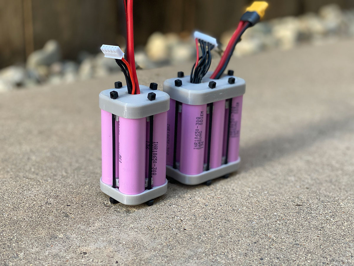 18650 Battery Pack Cap Holder 8s 6s and 4s