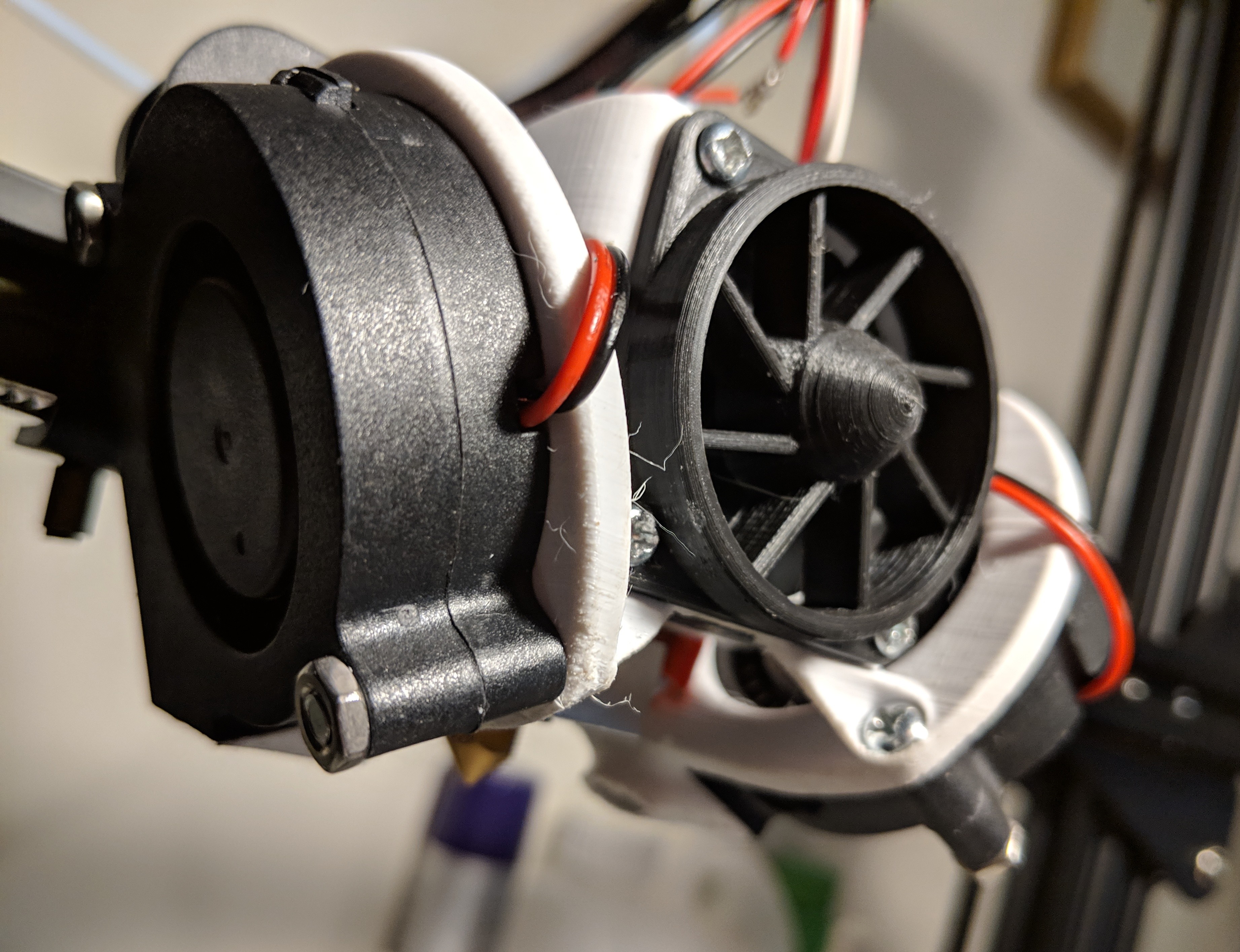 The Twin Turbofan - CR-10/Ender 3 Dual 5015 Fan Fang Mount (Stock Hotend)