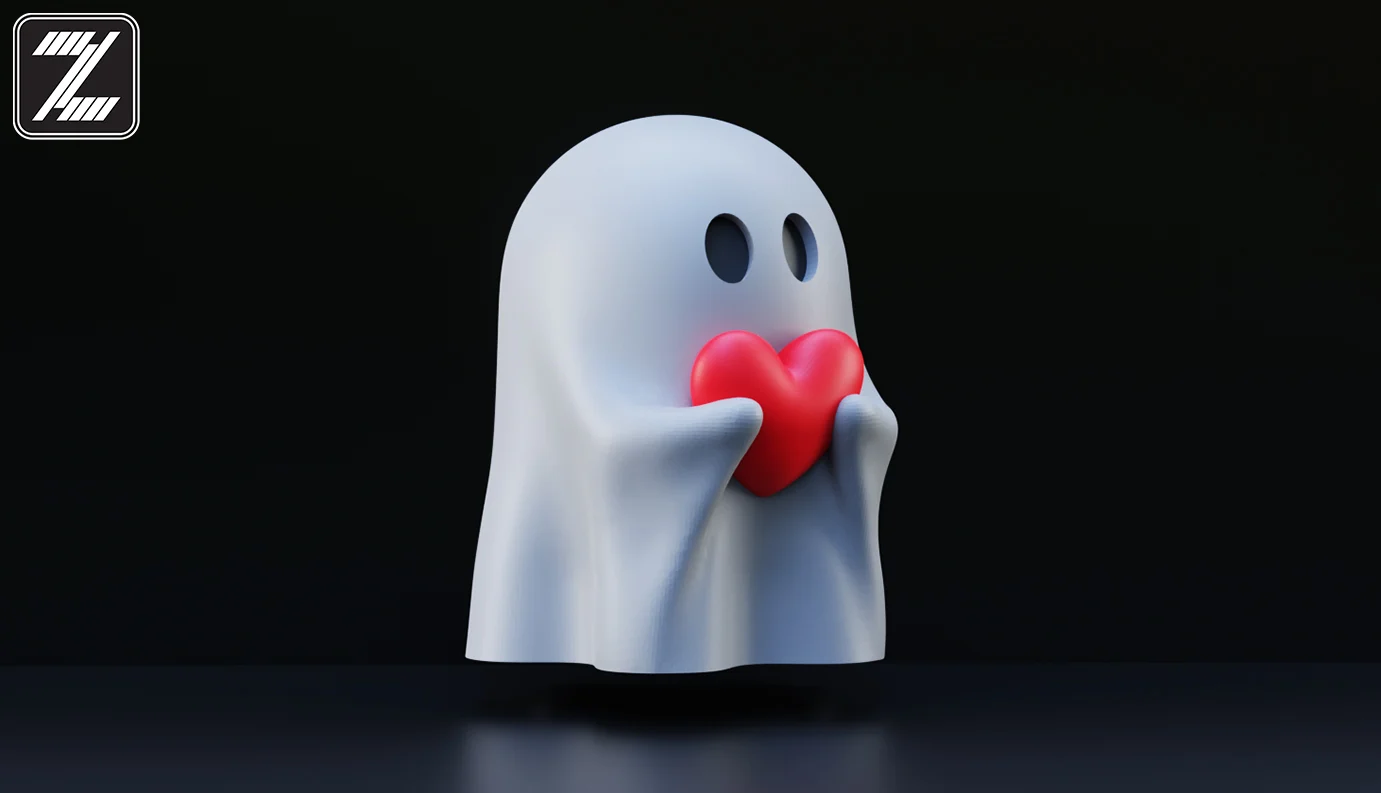 Halloween heart ghost