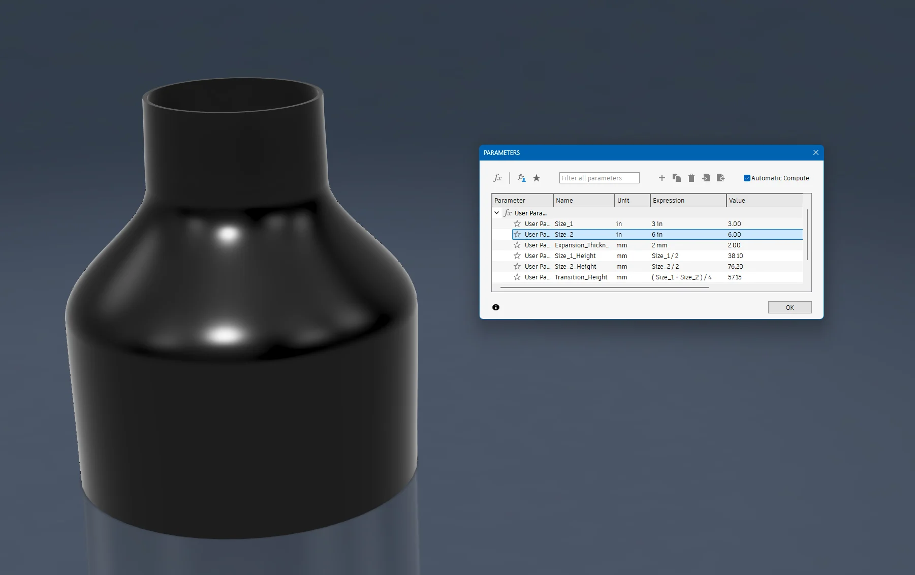 Parametric Pipe Reducer - Free Fusion 360 File