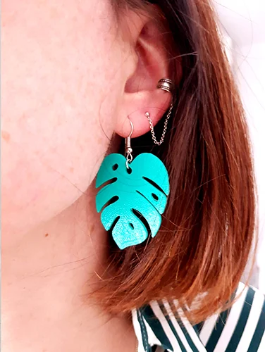 Monstera earrings