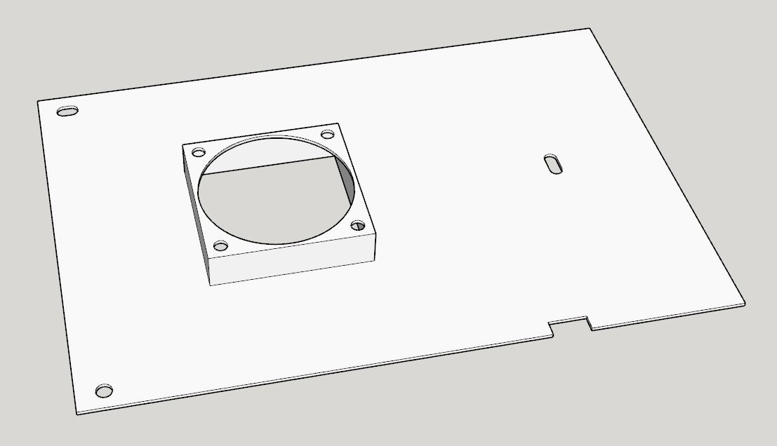 Ender 3 stock control box top lid with 4020 fan mount