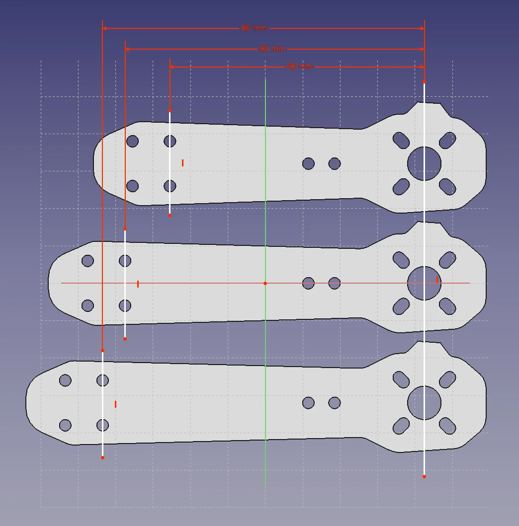 ZMR250 Arm with Motor Protection shorter longer and normal with different hole spacing only for 22xx Motors