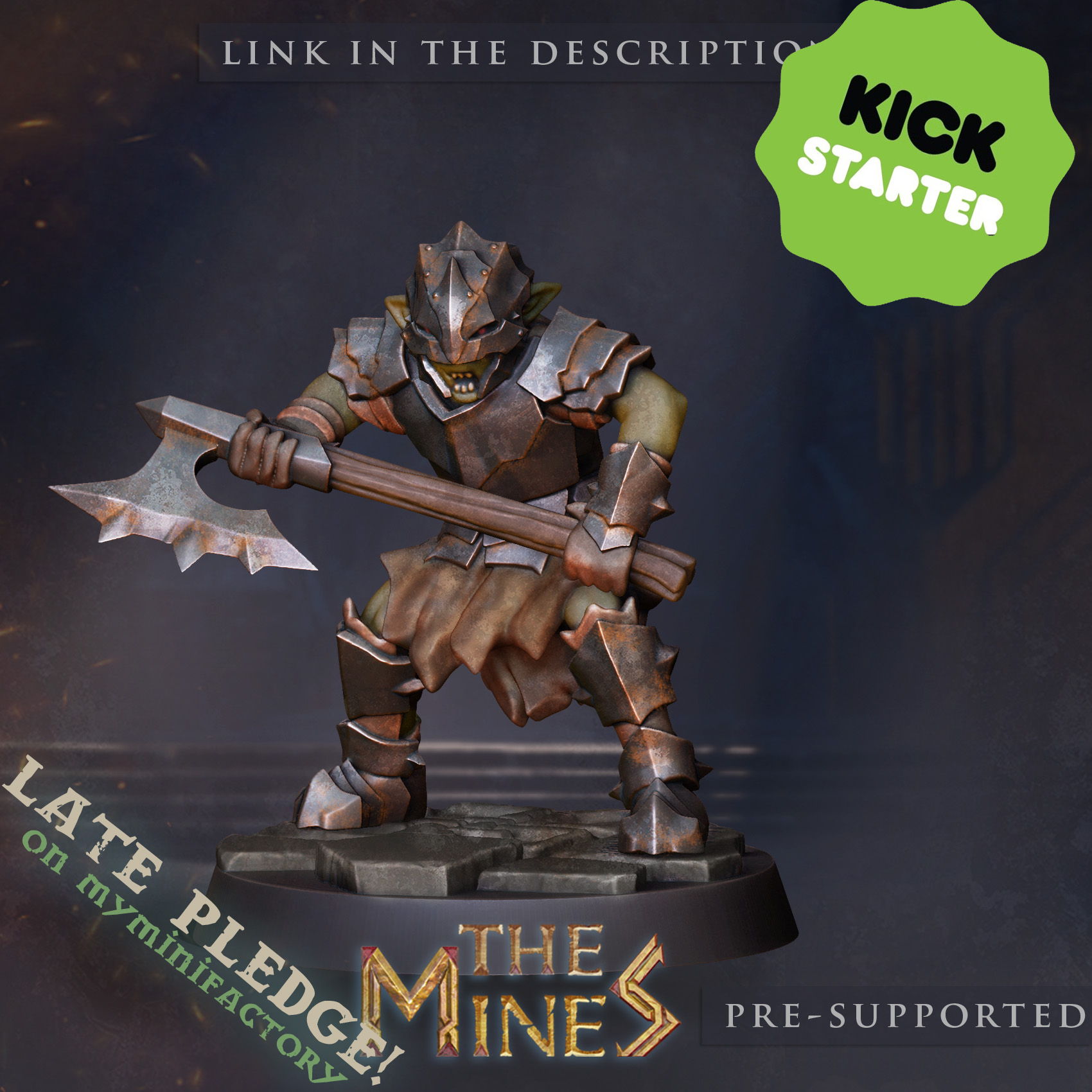 Goblin with large axe tabletop miniature