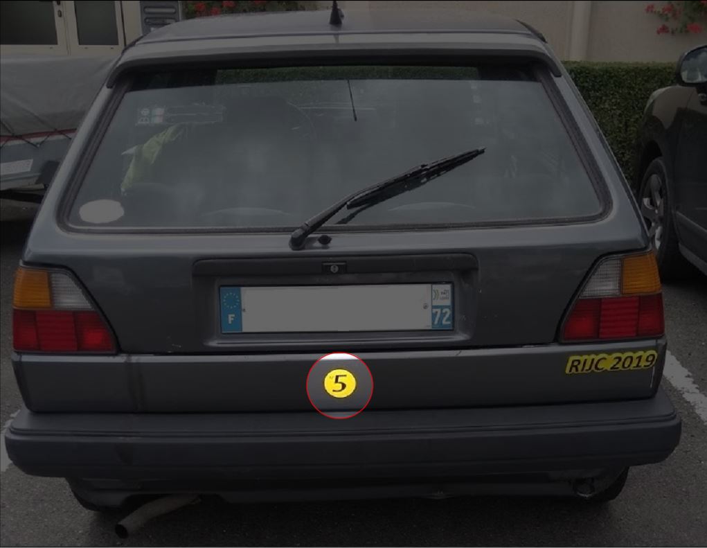 Rear round logo for Volkswagen Golf mkII