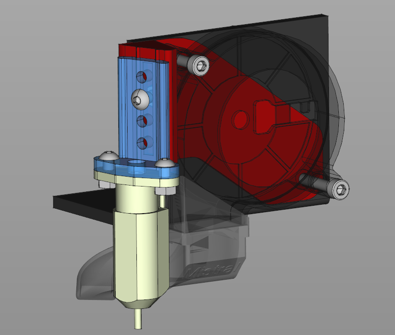 BLTouch / 3DTouch adjustable sensor holder for mounting behind a radial fan