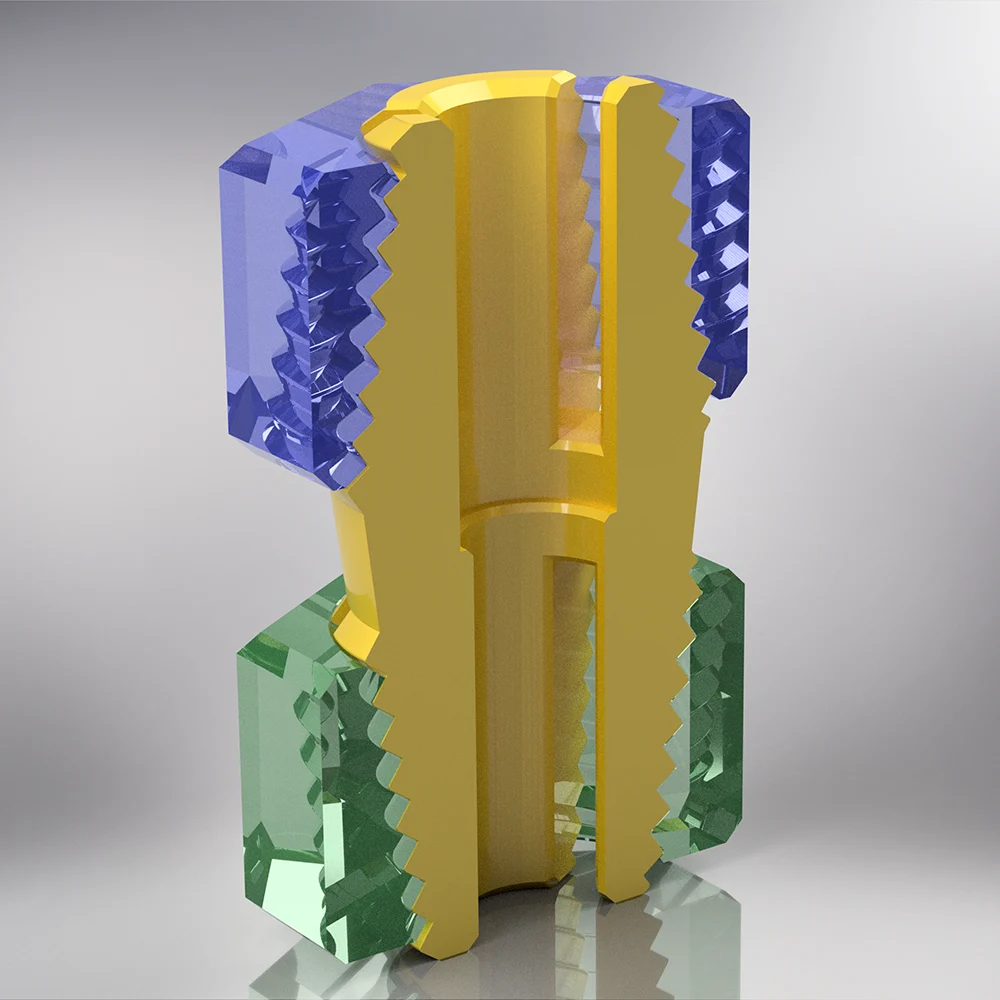 Self-centering tapered-thread Z-axis coupling [v2]