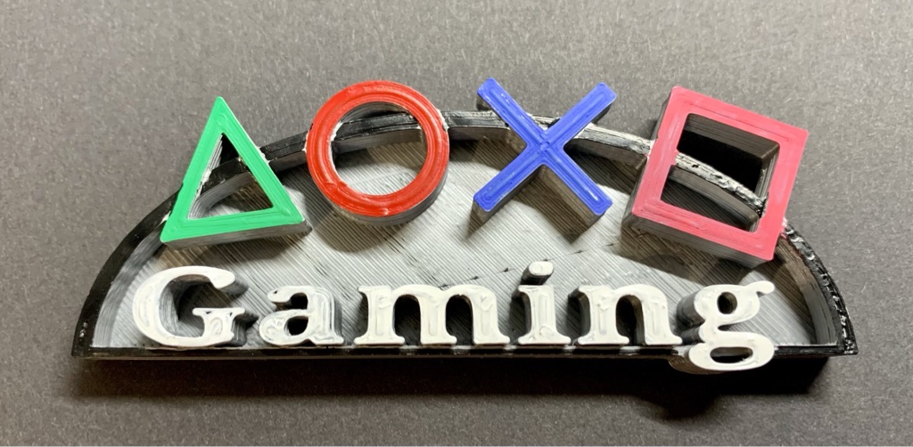 Gaming Schild mit Playstation Zeichen