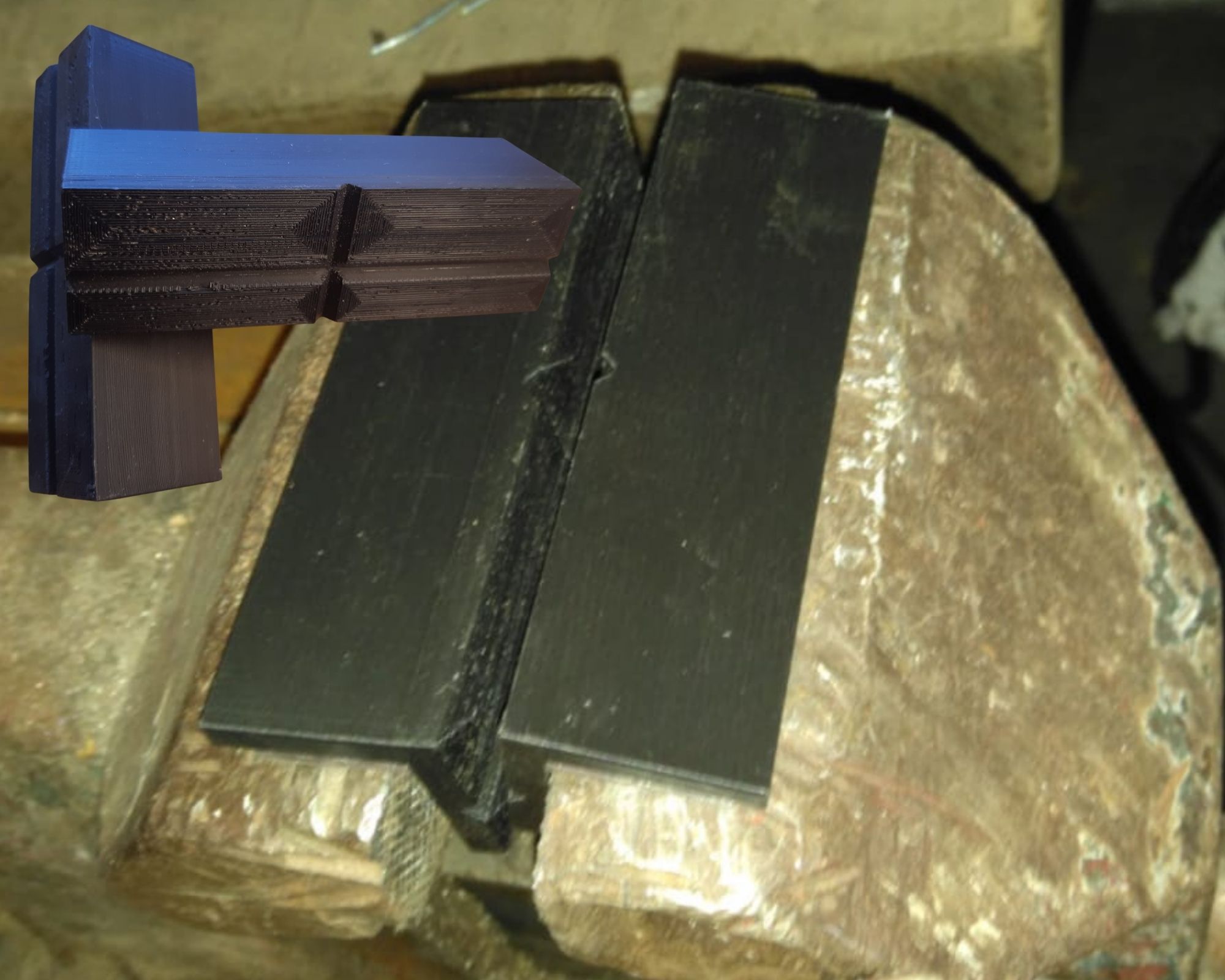 Schonbacken mit Magnet für einen Schraubstock / l= 10 cm / Protective jaws for a vice