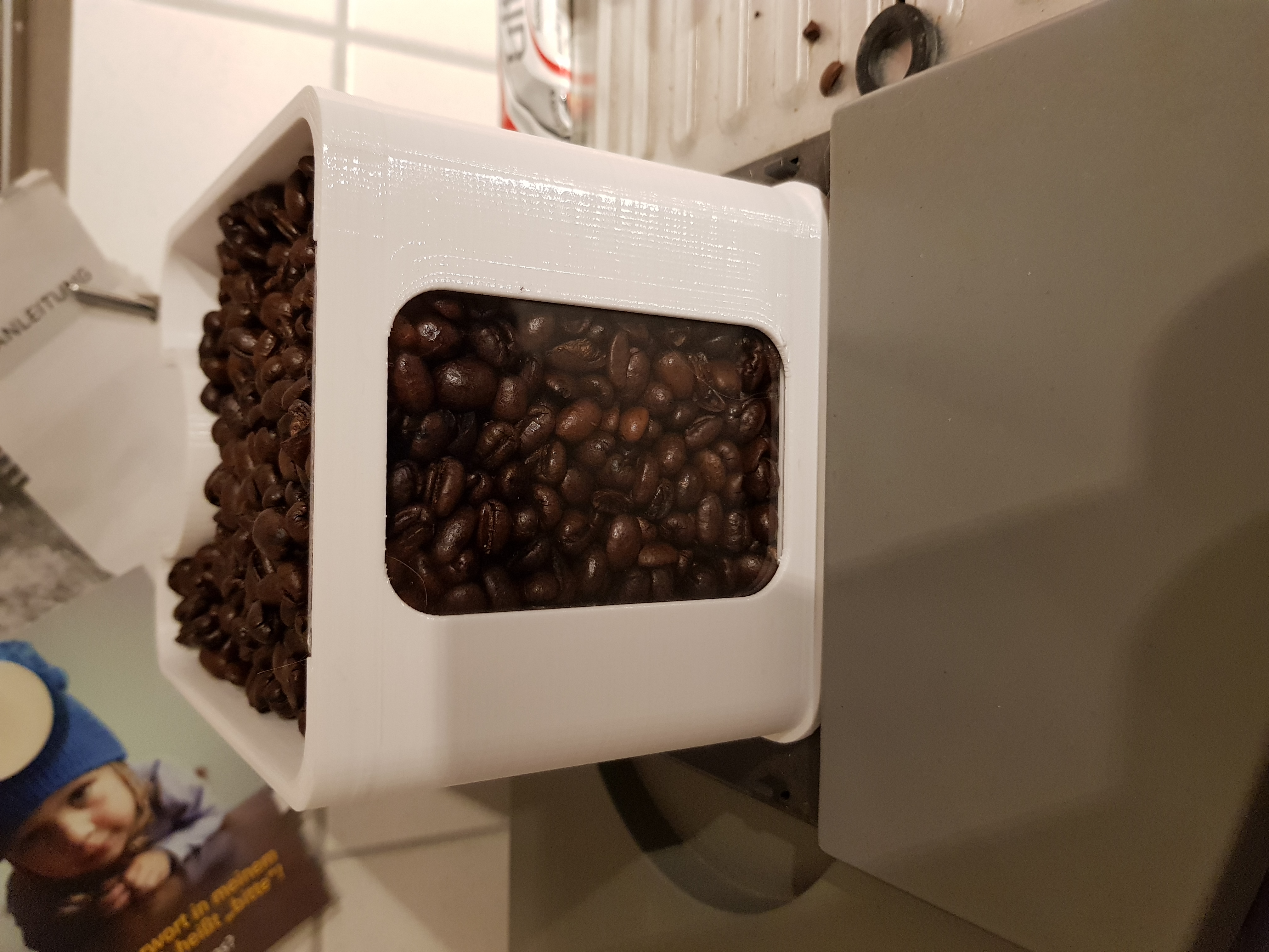 Coffee bean container extension for Jura