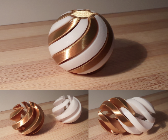 Fidget spiral puzzle sphere