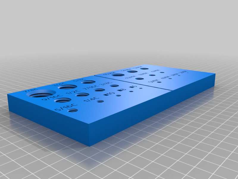 Bolt size and thread checker. Fine and Course