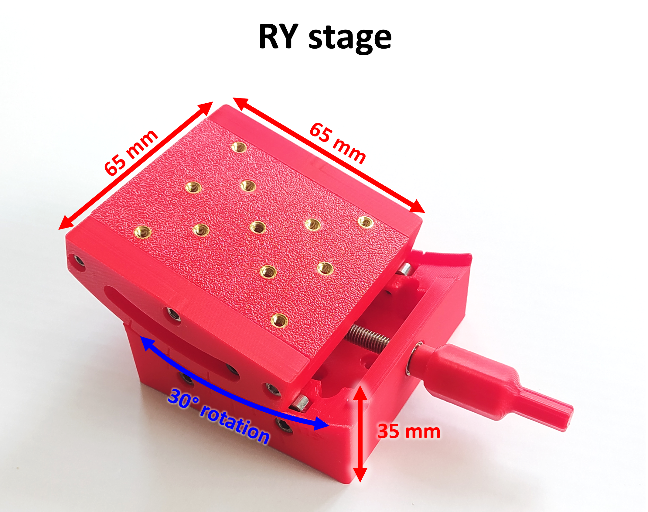 Printed goniometric stage