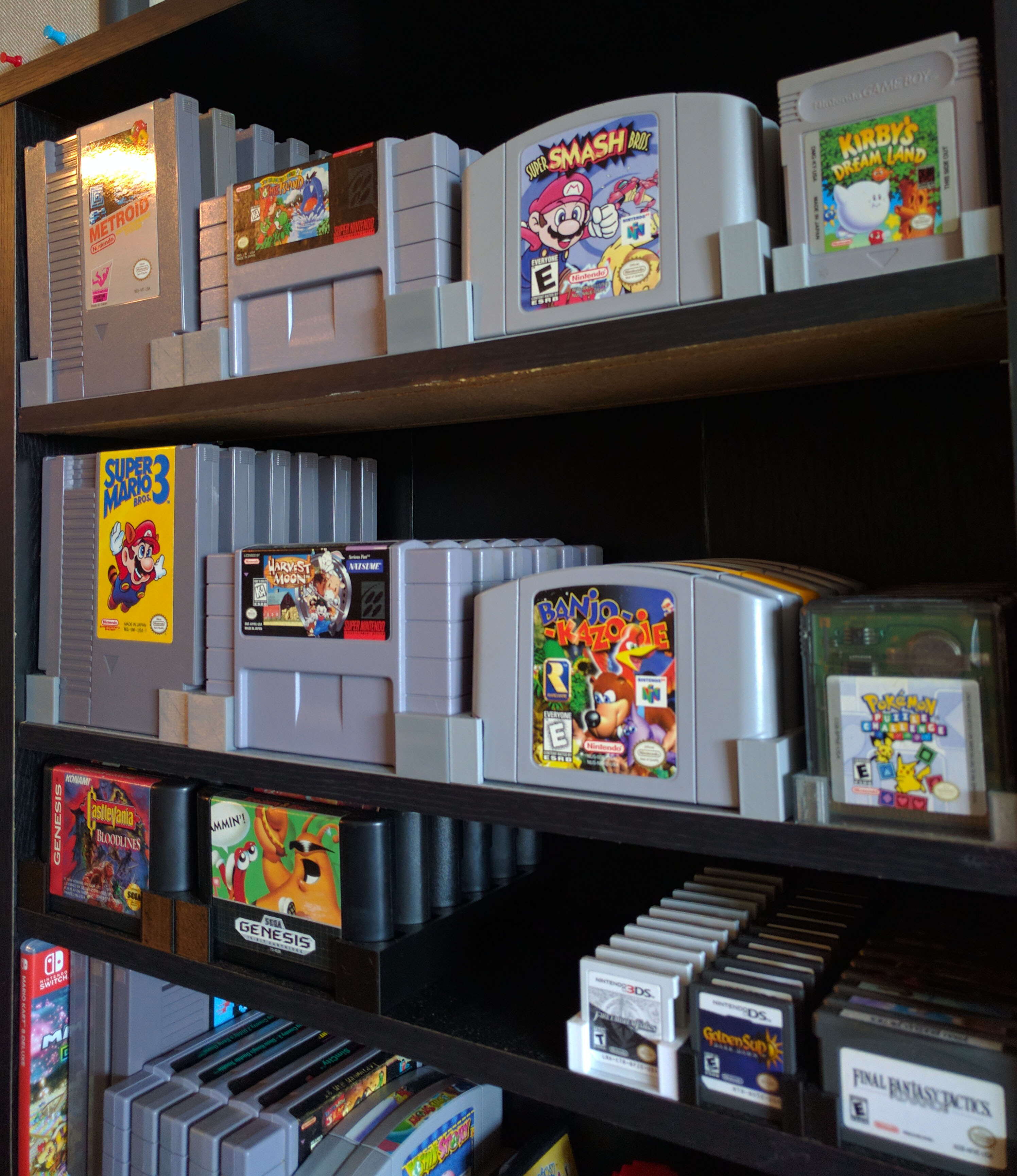 Video Game Cartridge Stands for DVD Shelves