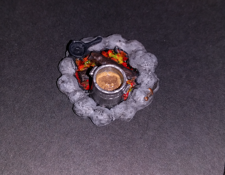 Adventurer's Camp - Cookfire - 28mm gaming