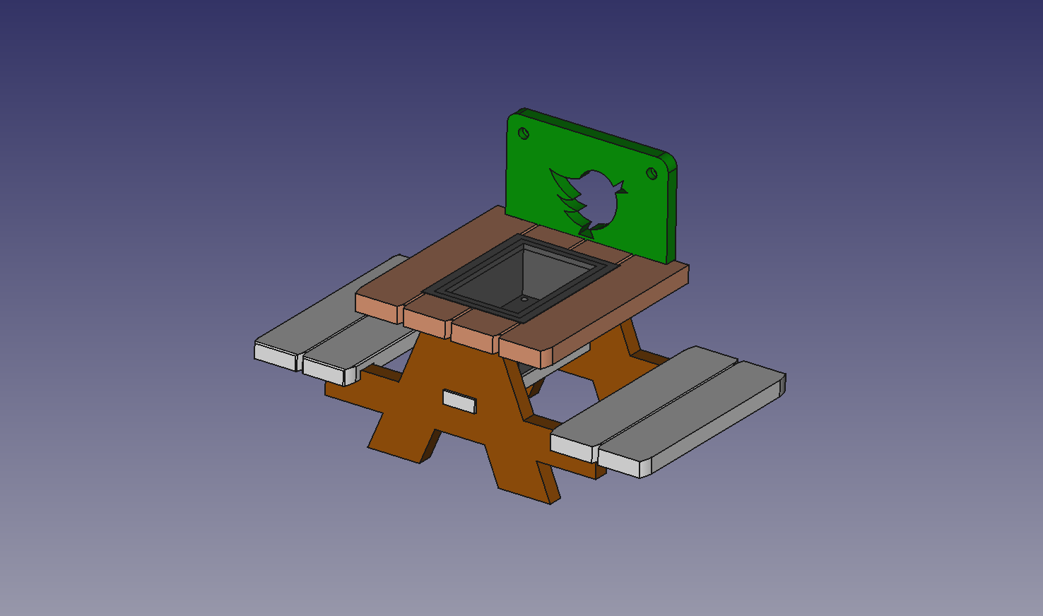 Picknick tafel voor vogels