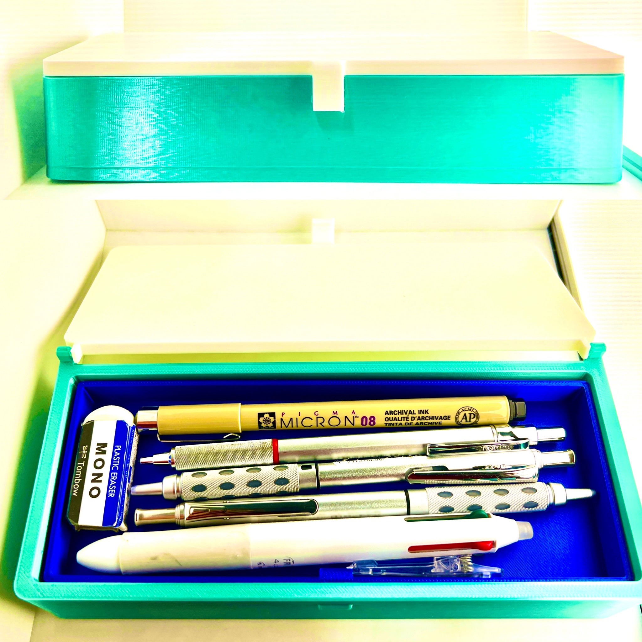 Pen/Pencil Case with Drop-in Trays