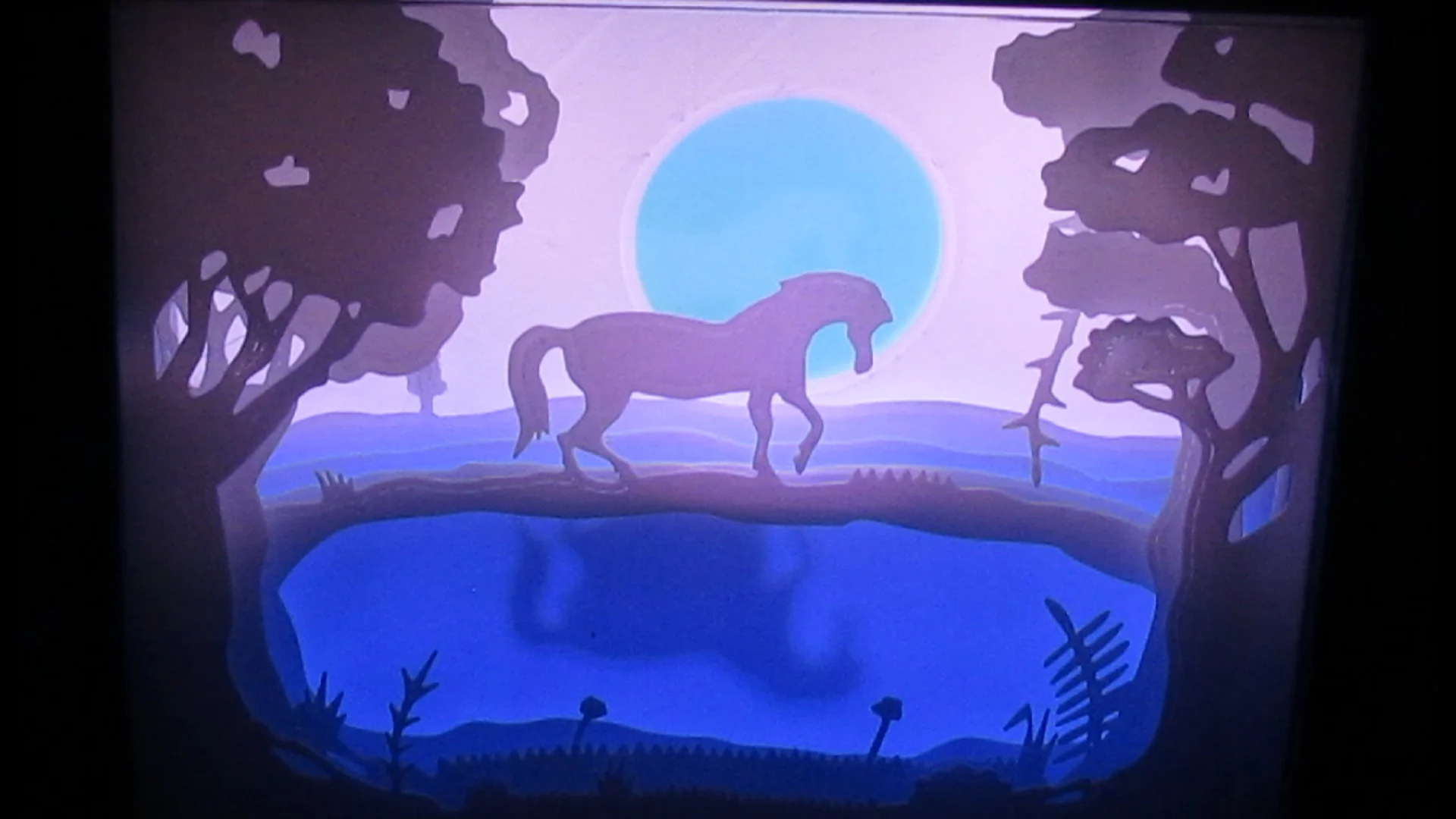 horse and lake lightbox