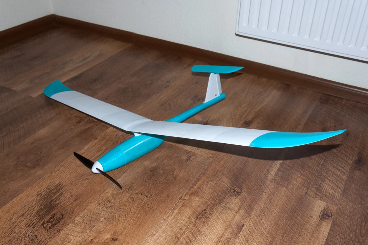 Fully 3D printed sailplane model. optimized for 0.2 nozzle (weight reduction)