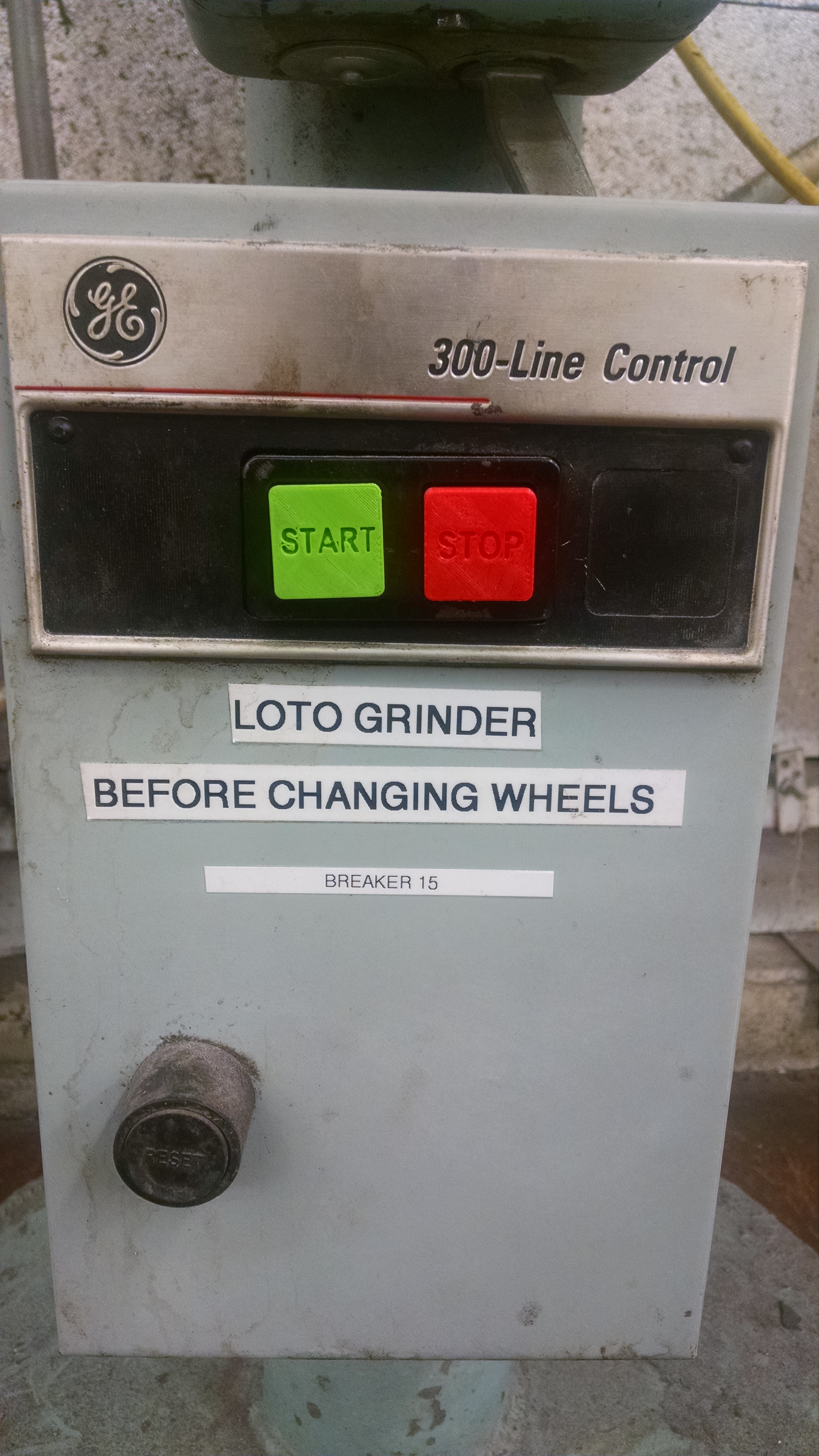 START and STOP buttons for breaker panels